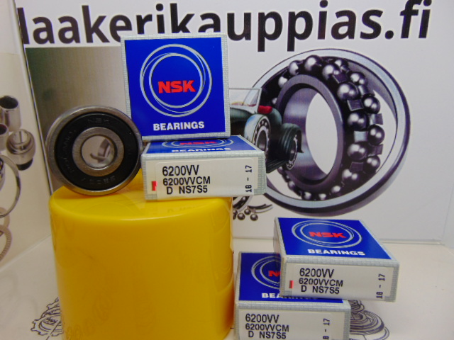 10X30X9, LAAKERI, NSK, 6200 VV, KUMISUOJIN, (laahaamaton suojus), EU7164