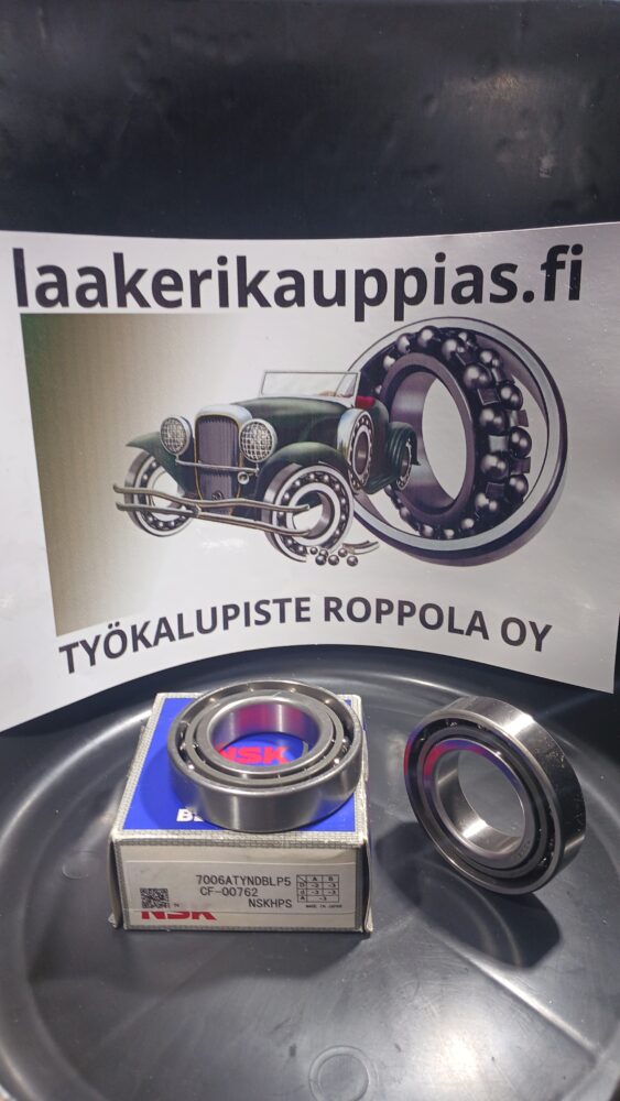 30X55X13, NSK, 7006A TYNDBLP5, #myydään parina(2kpl)#, 1-RIVINEN VIISTOKUULALAAKERI, LAAKERI, AVOIN, TERÄSPIDIN, EU192867